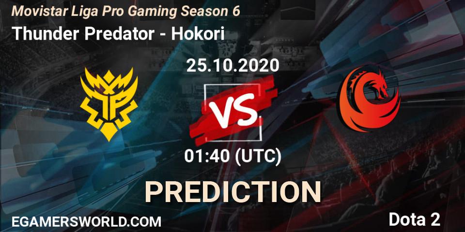 Prognoza Thunder Predator - Hokori. 25.10.2020 at 01:48, Dota 2, Movistar Liga Pro Gaming Season 6