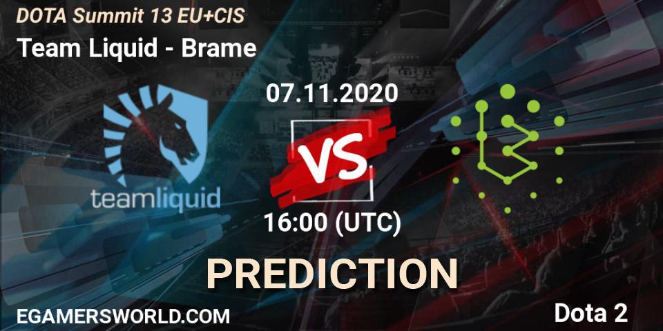 Prognoza Team Liquid - Brame. 07.11.2020 at 17:59, Dota 2, DOTA Summit 13: EU & CIS