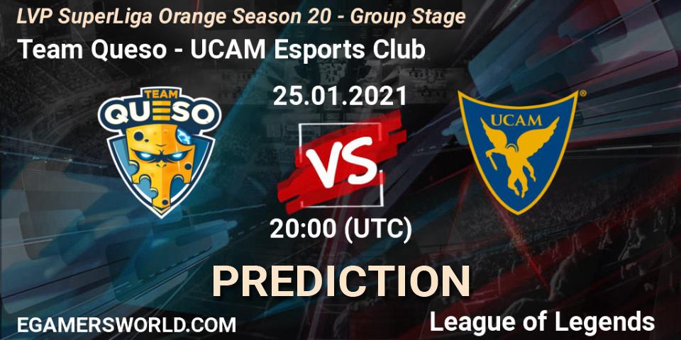 Prognoza Team Queso - UCAM Esports Club. 25.01.2021 at 20:00, LoL, LVP SuperLiga Orange Season 20 - Group Stage
