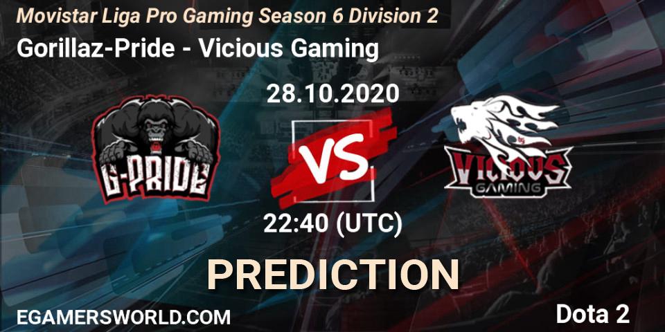 Prognoza Gorillaz-Pride - Vicious Gaming. 30.10.2020 at 22:18, Dota 2, Movistar Liga Pro Gaming Season 6 Division 2