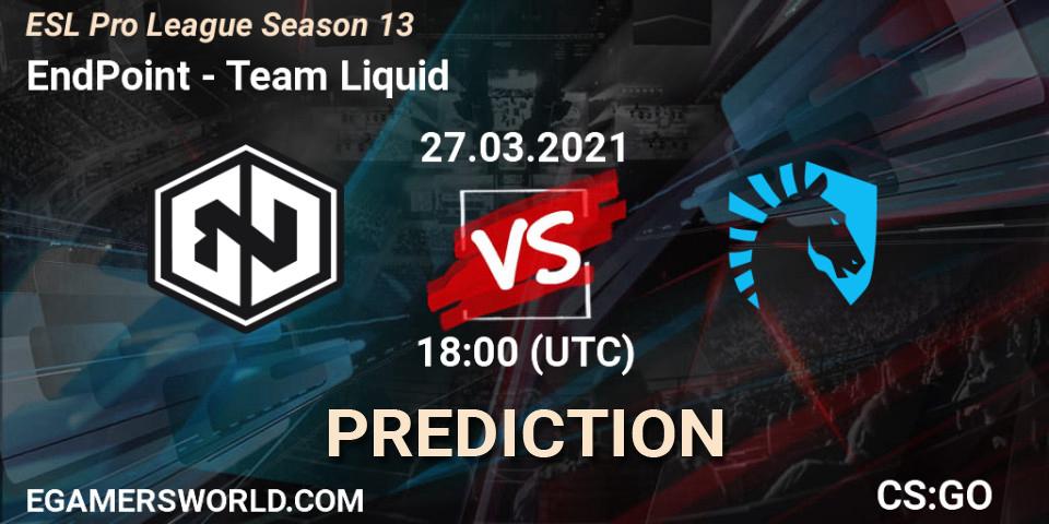Prognoza EndPoint - Team Liquid. 27.03.2021 at 19:30, Counter-Strike (CS2), ESL Pro League Season 13