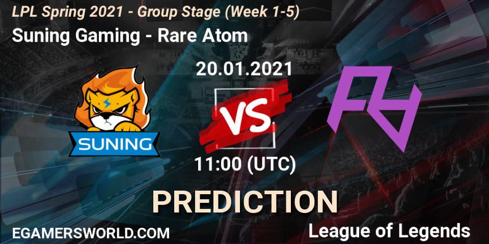 Prognoza Suning Gaming - Rare Atom. 20.01.2021 at 11:09, LoL, LPL Spring 2021 - Group Stage (Week 1-5)