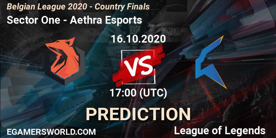 Prognoza Sector One - Aethra Esports. 16.10.2020 at 17:24, LoL, Belgian League 2020 - Country Finals