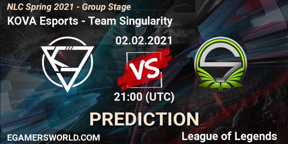 Prognoza KOVA Esports - Team Singularity. 02.02.2021 at 20:45, LoL, NLC Spring 2021 - Group Stage