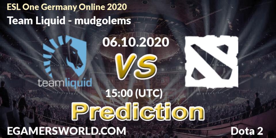 Prognoza Team Liquid - mudgolems. 06.10.2020 at 15:52, Dota 2, ESL One Germany 2020 Online