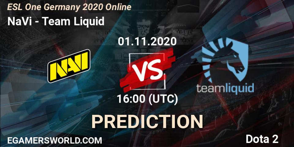 Prognoza NaVi - Team Liquid. 01.11.2020 at 16:00, Dota 2, ESL One Germany 2020 Online