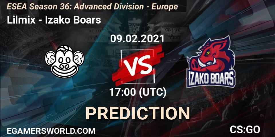 Prognoza Lilmix - Izako Boars. 09.02.2021 at 17:00, Counter-Strike (CS2), ESEA Season 36: Europe - Advanced Division