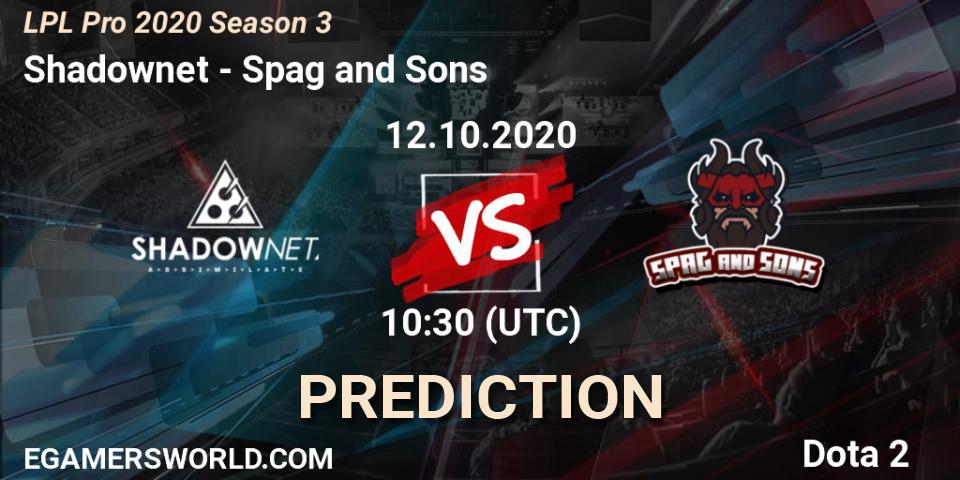 Prognoza Shadownet - Spag and Sons. 12.10.2020 at 09:36, Dota 2, LPL Pro 2020 Season 3