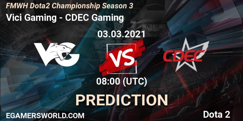 Prognoza Vici Gaming - CDEC Gaming. 05.03.2021 at 07:59, Dota 2, FMWH Dota2 Championship Season 3