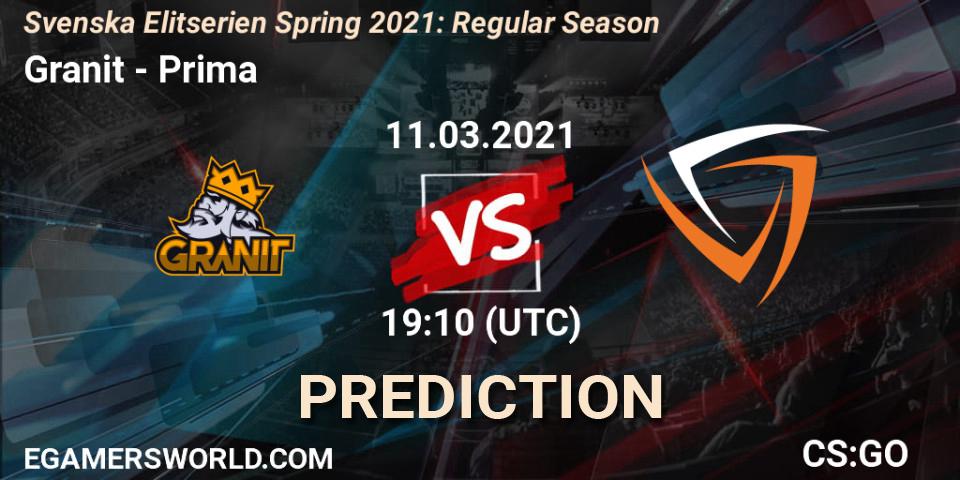 Prognoza Granit - Prima. 11.03.2021 at 19:10, Counter-Strike (CS2), Svenska Elitserien Spring 2021: Regular Season