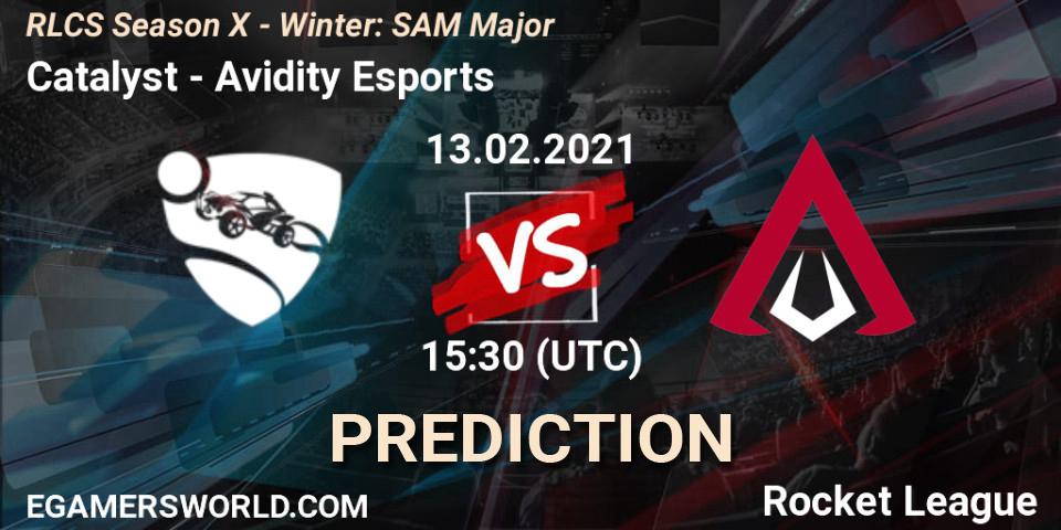 Prognoza Catalyst - Avidity Esports. 13.02.2021 at 15:30, Rocket League, RLCS Season X - Winter: SAM Major