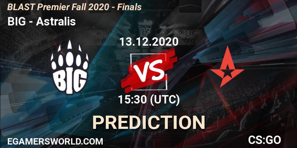 Prognoza BIG - Astralis. 13.12.2020 at 15:30, Counter-Strike (CS2), BLAST Premier Fall 2020 - Finals
