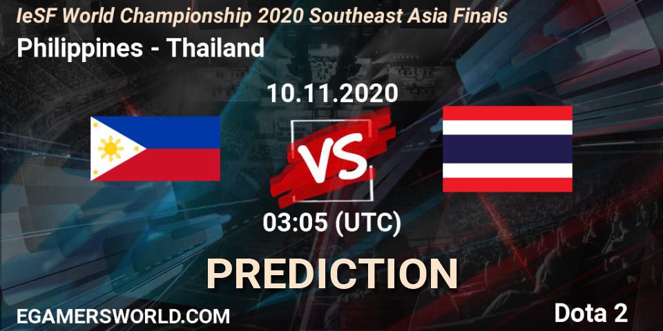 Prognoza Philippines - Thailand. 10.11.2020 at 03:52, Dota 2, IeSF World Championship 2020 Southeast Asia Finals