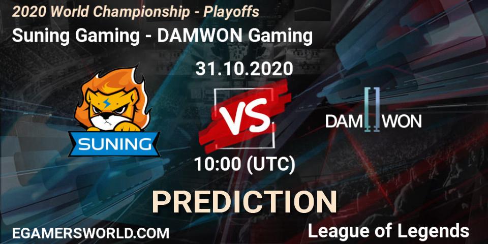Prognoza Suning Gaming - DAMWON Gaming. 31.10.20, LoL, 2020 World Championship - Playoffs