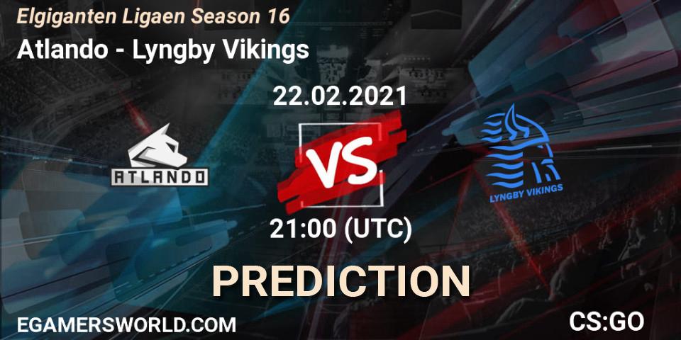 Prognoza Atlando - Lyngby Vikings. 22.02.2021 at 21:00, Counter-Strike (CS2), Elgiganten Ligaen Season 16