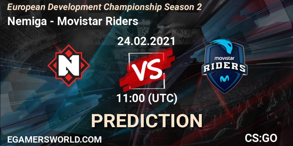 Prognoza Nemiga - Movistar Riders. 24.02.2021 at 11:00, Counter-Strike (CS2), European Development Championship Season 2