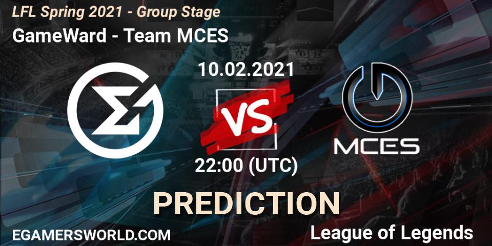 Prognoza GameWard - Team MCES. 10.02.2021 at 22:15, LoL, LFL Spring 2021 - Group Stage