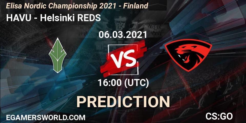Prognoza HAVU - Helsinki REDS. 06.03.2021 at 16:05, Counter-Strike (CS2), Elisa Nordic Championship 2021 - Finland