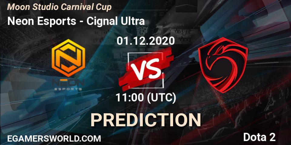 Prognoza Neon Esports - Cignal Ultra. 01.12.2020 at 11:15, Dota 2, Moon Studio Carnival Cup