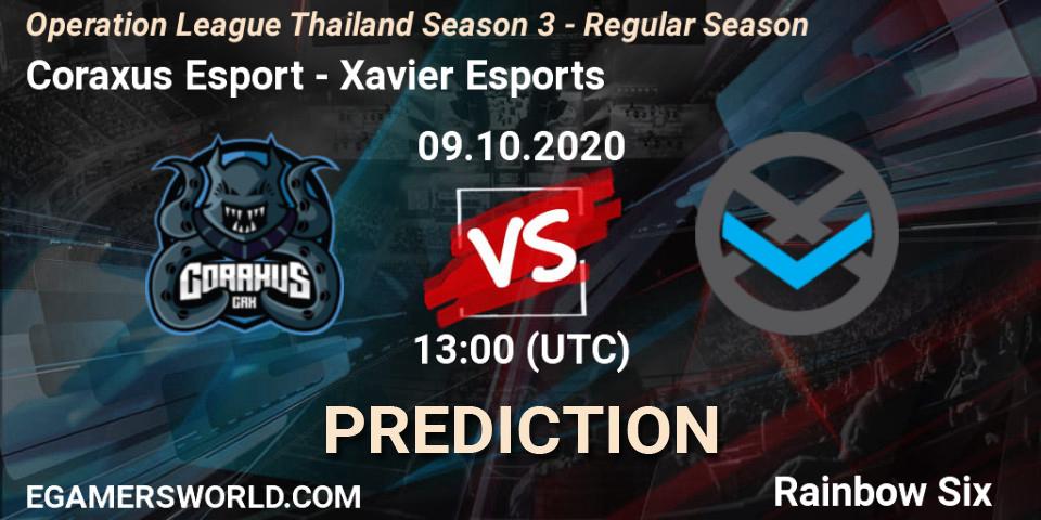 Prognoza Coraxus Esport - Xavier Esports. 09.10.2020 at 13:00, Rainbow Six, Operation League Thailand Season 3 - Regular Season