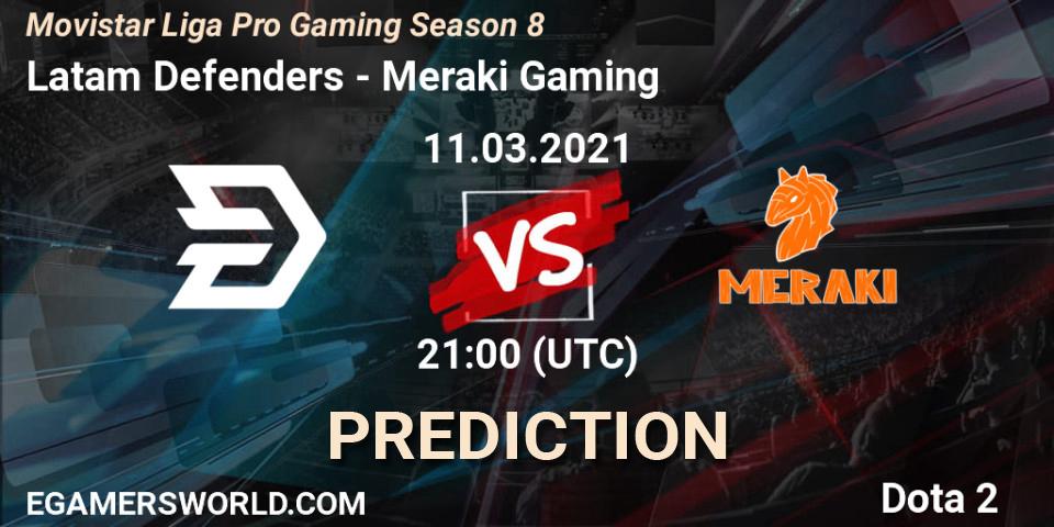 Prognoza Latam Defenders - Meraki Gaming. 11.03.2021 at 21:03, Dota 2, Movistar Liga Pro Gaming Season 8
