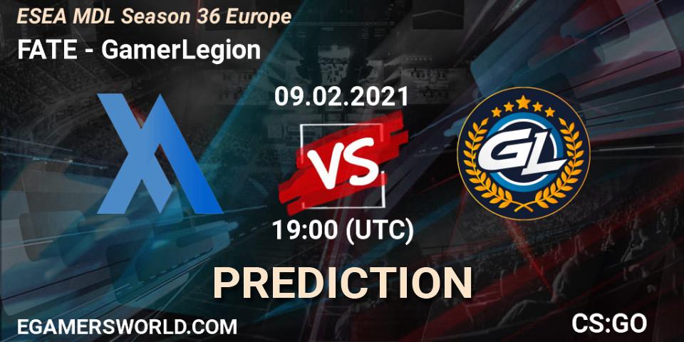 Prognoza FATE - GamerLegion. 09.02.21, CS2 (CS:GO), MDL ESEA Season 36: Europe - Premier division