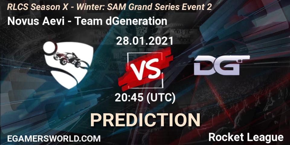 Prognoza Novus Aevi - Team dGeneration. 28.01.2021 at 20:45, Rocket League, RLCS Season X - Winter: SAM Grand Series Event 2
