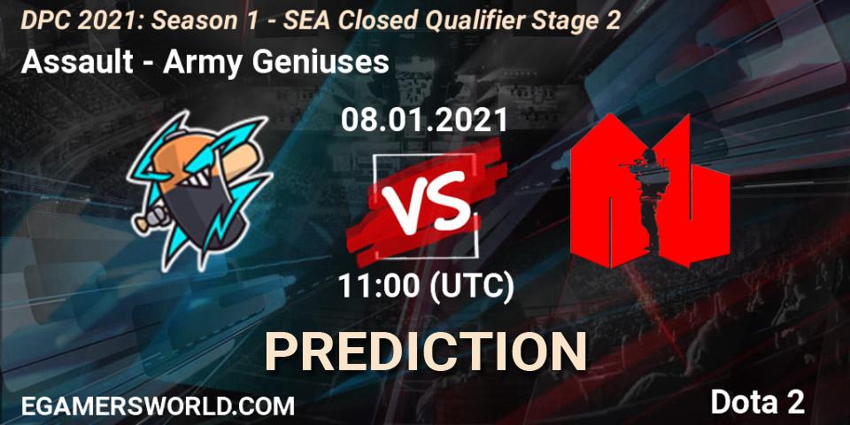 Prognoza Assault - Army Geniuses. 08.01.2021 at 11:30, Dota 2, DPC 2021: Season 1 - SEA Closed Qualifier Stage 2