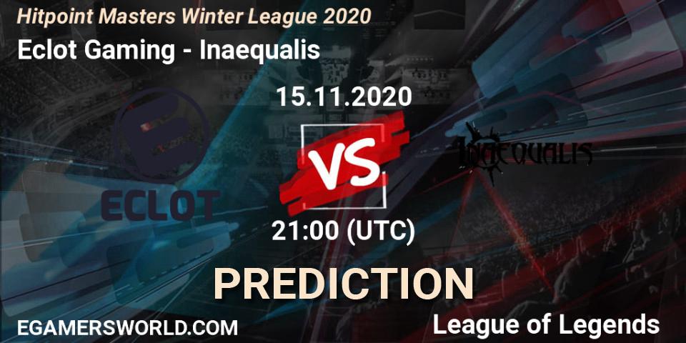 Prognoza Eclot Gaming - Inaequalis. 15.11.2020 at 21:00, LoL, Hitpoint Masters Winter League 2020