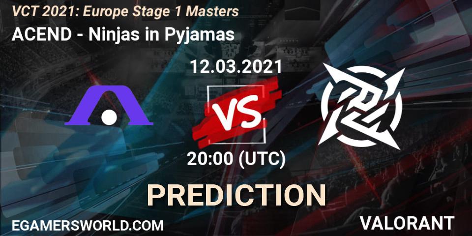Prognoza ACEND - Ninjas in Pyjamas. 12.03.2021 at 19:00, VALORANT, VCT 2021: Europe Stage 1 Masters