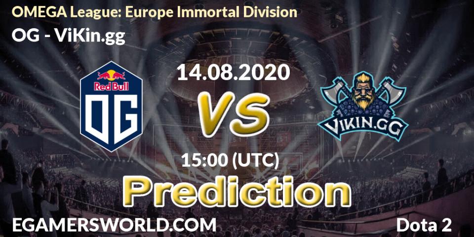 Prognoza OG - ViKin.gg. 14.08.2020 at 15:25, Dota 2, OMEGA League: Europe Immortal Division