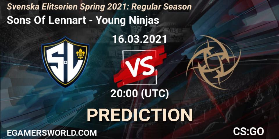 Prognoza Sons Of Lennart - Young Ninjas. 16.03.2021 at 20:00, Counter-Strike (CS2), Svenska Elitserien Spring 2021: Regular Season