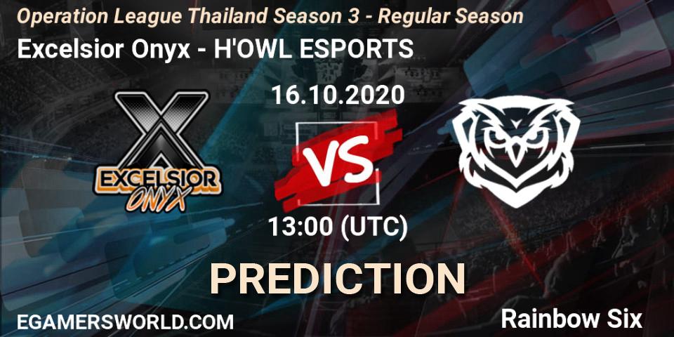 Prognoza Excelsior Onyx - H'OWL ESPORTS. 16.10.2020 at 13:00, Rainbow Six, Operation League Thailand Season 3 - Regular Season