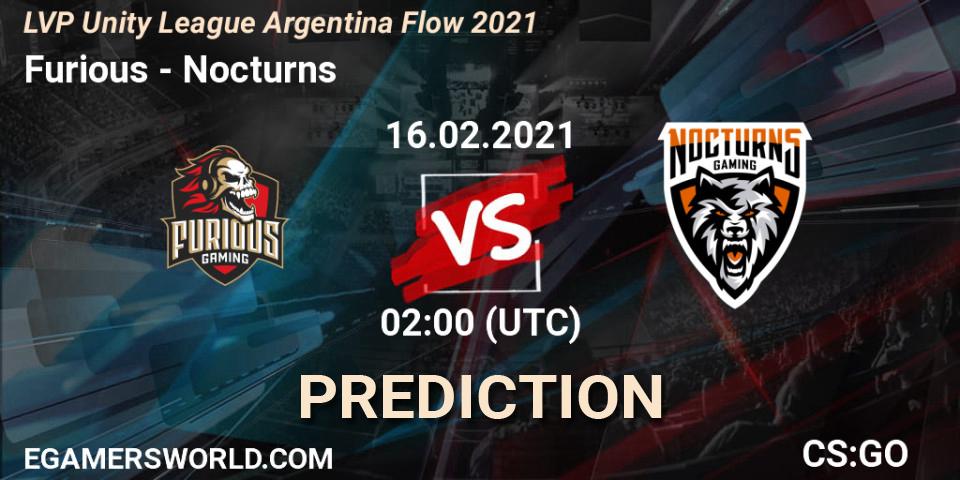 Prognoza Furious - Nocturns. 16.02.2021 at 02:00, Counter-Strike (CS2), LVP Unity League Argentina Apertura 2021