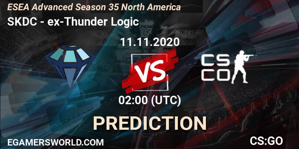 Prognoza SKDC - ex-Thunder Logic. 11.11.2020 at 02:00, Counter-Strike (CS2), ESEA Advanced Season 35 North America