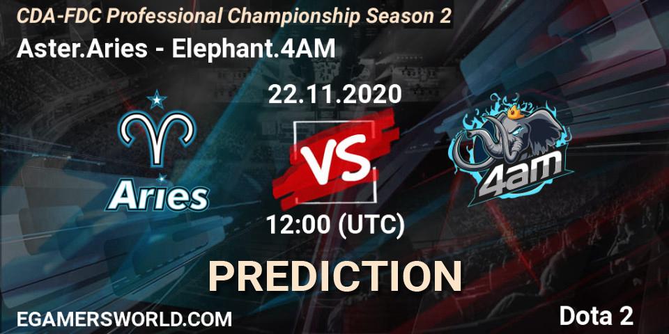 Prognoza Aster.Aries - Elephant.4AM. 22.11.2020 at 12:08, Dota 2, CDA-FDC Professional Championship Season 2