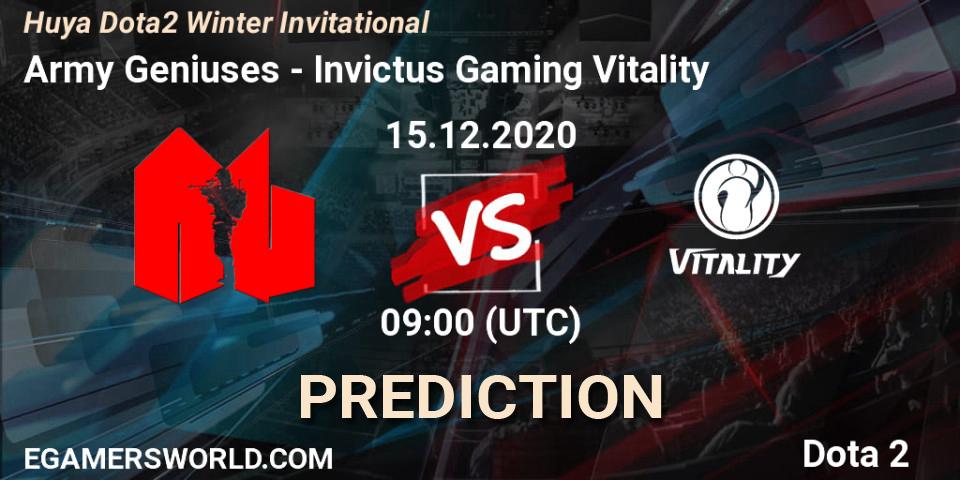 Prognoza Army Geniuses - Invictus Gaming Vitality. 15.12.2020 at 09:11, Dota 2, Huya Dota2 Winter Invitational
