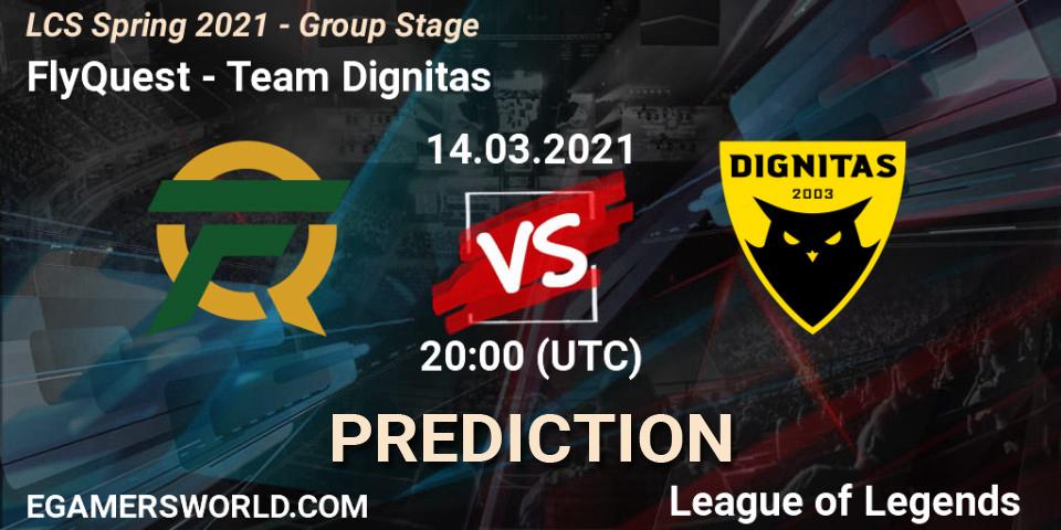 Prognoza FlyQuest - Team Dignitas. 14.03.2021 at 20:00, LoL, LCS Spring 2021 - Group Stage
