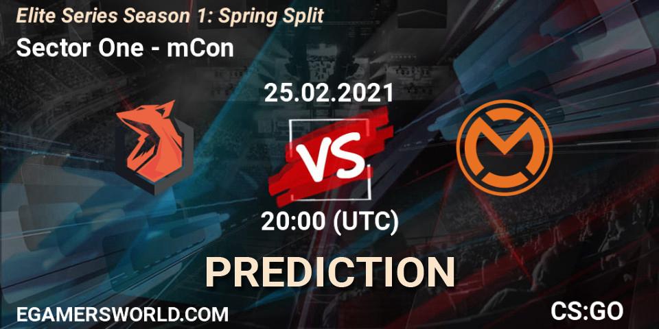 Prognoza Sector One - mCon. 25.02.2021 at 20:00, Counter-Strike (CS2), Elite Series Season 1: Spring Split