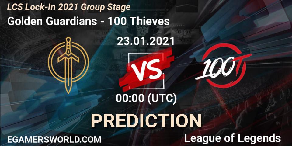 Prognoza Golden Guardians - 100 Thieves. 23.01.2021 at 00:00, LoL, LCS Lock-In 2021 Group Stage