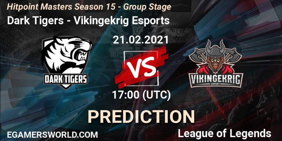 Prognoza Dark Tigers - Vikingekrig Esports. 21.02.2021 at 18:00, LoL, Hitpoint Masters Season 15 - Group Stage