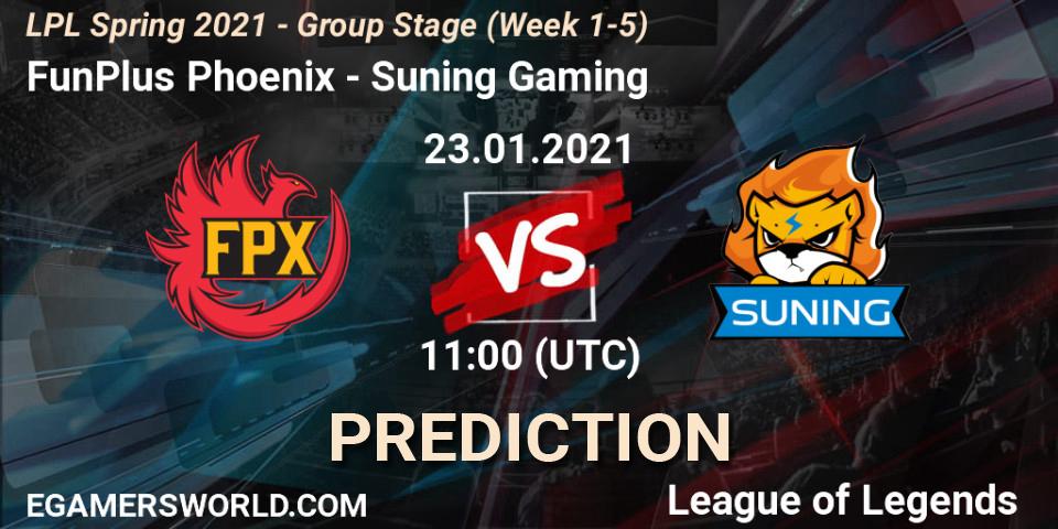 Prognoza FunPlus Phoenix - Suning Gaming. 23.01.21, LoL, LPL Spring 2021 - Group Stage (Week 1-5)