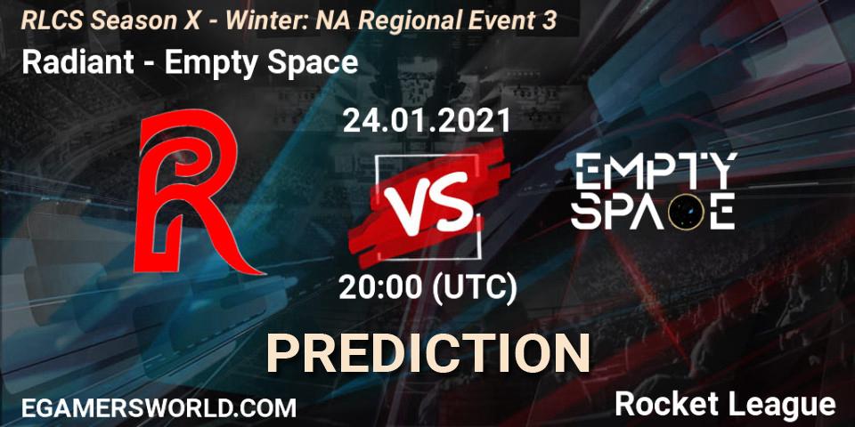 Prognoza Radiant - Empty Space. 24.01.2021 at 20:00, Rocket League, RLCS Season X - Winter: NA Regional Event 3