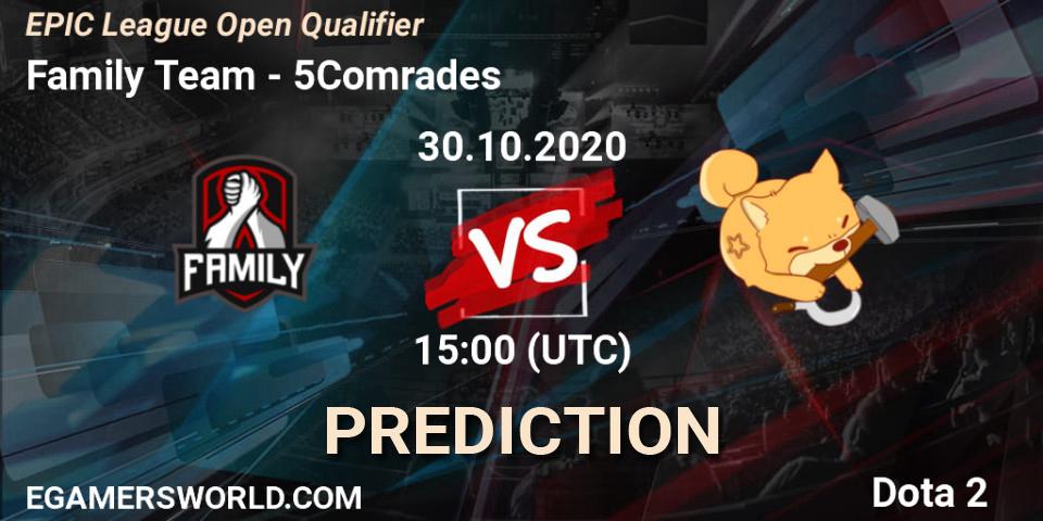 Prognoza Family Team - 5Comrades. 30.10.2020 at 15:17, Dota 2, EPIC League Open Qualifier