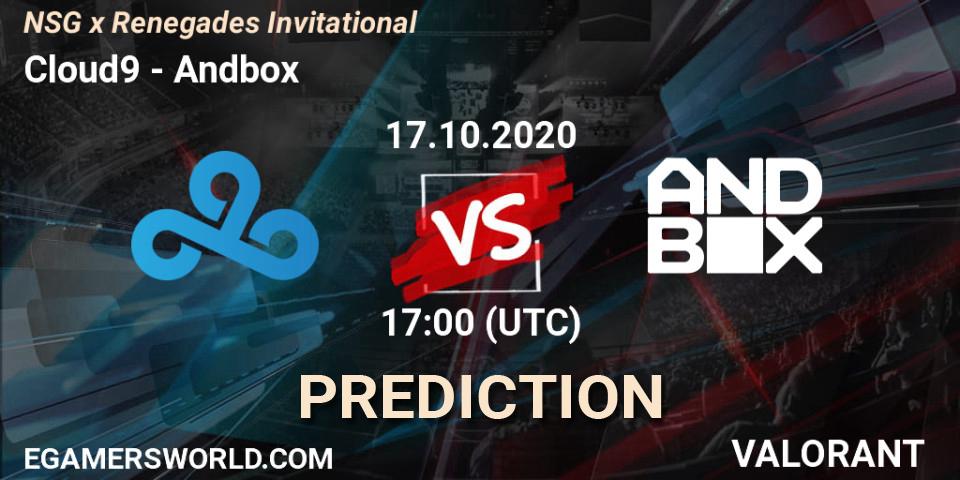 Prognoza Cloud9 - Andbox. 17.10.2020 at 17:00, VALORANT, NSG x Renegades Invitational