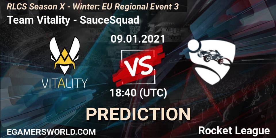 Prognoza Team Vitality - SauceSquad. 09.01.2021 at 18:40, Rocket League, RLCS Season X - Winter: EU Regional Event 3
