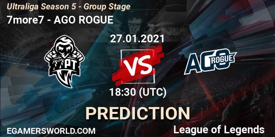 Prognoza 7more7 - AGO ROGUE. 27.01.2021 at 18:30, LoL, Ultraliga Season 5 - Group Stage