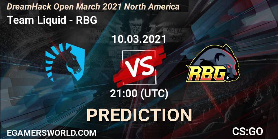 Prognoza Team Liquid - RBG. 10.03.2021 at 21:10, Counter-Strike (CS2), DreamHack Open March 2021 North America