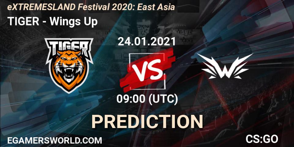 Prognoza TIGER - Wings Up. 24.01.2021 at 09:30, Counter-Strike (CS2), eXTREMESLAND Festival 2020: East Asia