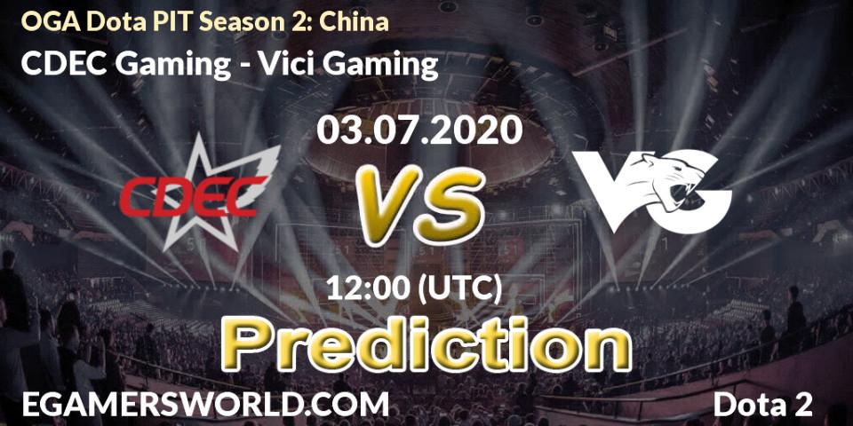 Prognoza CDEC Gaming - Vici Gaming. 03.07.2020 at 12:37, Dota 2, OGA Dota PIT Season 2: China